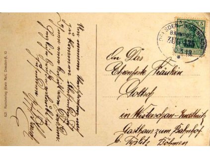 1915, ZUG 435 Dresden-Bodenbach, pohlednice,