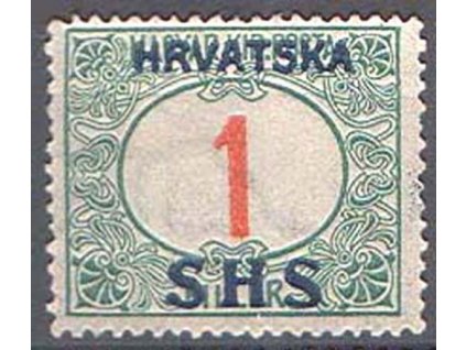 1918, 1f červené číslo, doplatní, kvalita - * po nálepce