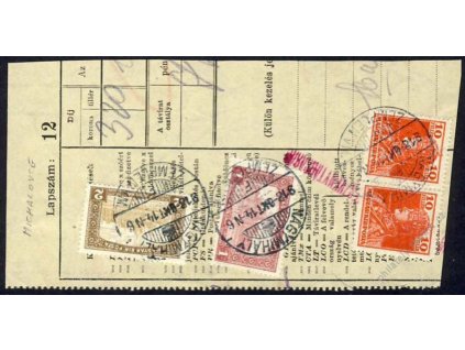1918, DR Nagymihály 14.10, útržek telegramu