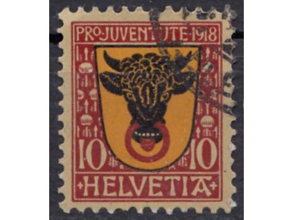 1918, 10C Erb, MiNr.143, razítkované
