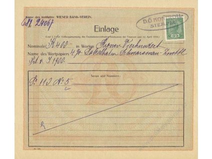 1919, Einlage, formulář, ohnutý růžek, A4