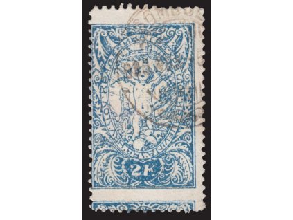 1919, 2Kr modrá, posun, MiNr.110, razítkované