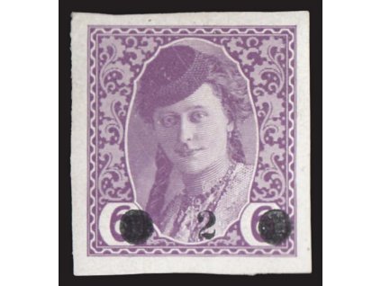 1919, 2H/6H červenofialová, MiNr.27, * po nálepce