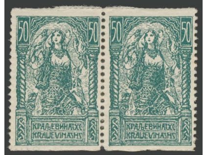 1919, 50Vin zelená, 2páska, smíšené zoubkování, **/*