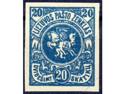 Lietuvos, 1920, 20Sk Znak, nezoubkované, (*)