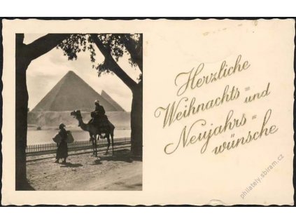 Egypt, 1937, DR Cairo, pohlednice zaslaná do ČSR