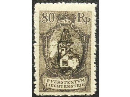 1921, 80Rp Rotes Haus, Vaduz, * po nálepce