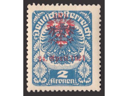 1921, Tiroly, 2Kr (tmavá) s přetiskem, lokální vydání, **