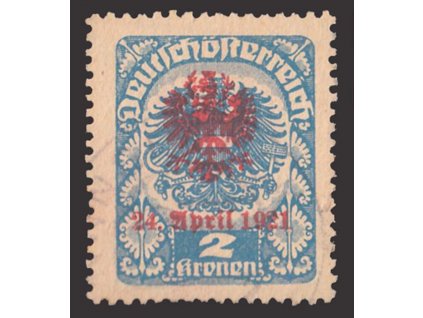 1921, Tiroly, 2Kr s přetiskem, lokální vydání, razítkované