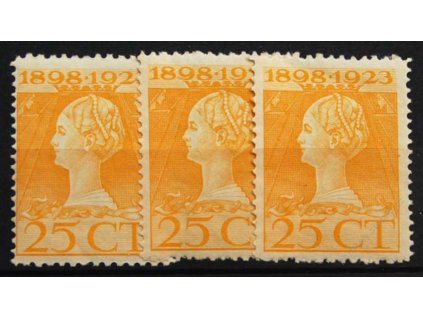 1923, 25C Vilemína, 3 ks - různá ZP, **