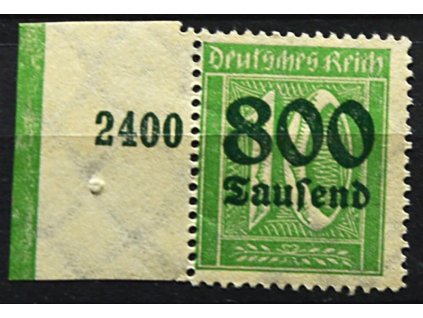 1923, 800Tsd/10Pf zelená, otisk lišty, **