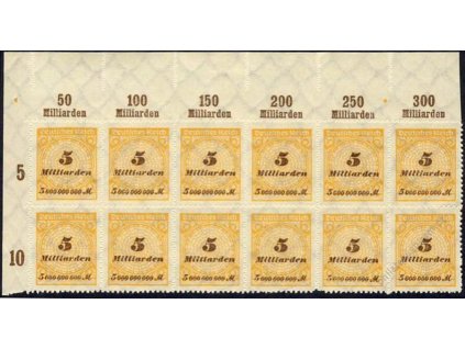 1923, 5 Mrd M číslice, 12blok, MiNr.327B, **