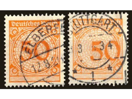 1923, 50Pf MiNr.342, razítkované, posun číslice 50