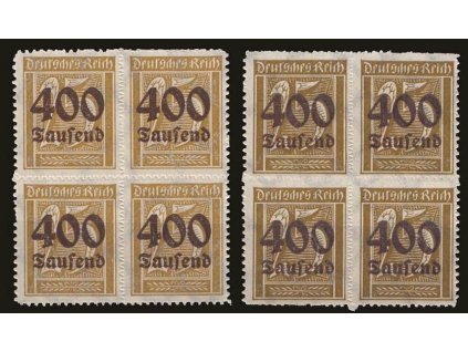 1923, 400Tsd/25Pf okrovohnědá, odstíny, MiNr.298, **