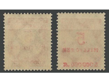 1923, 5Mio M červená, částečný obtisk, MiNr.317A, **