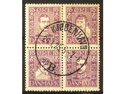 1924, 15Q Christian, 4blok soutisk, razítkované