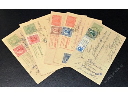 1924, 7 kusů dopisnic zasl. v letech 1924-27