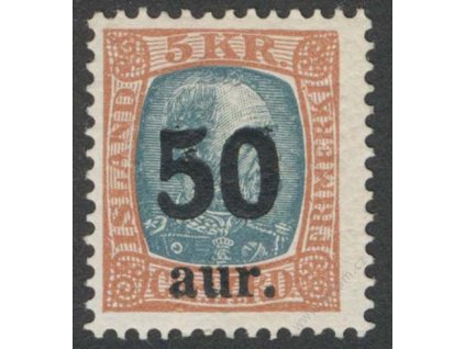 1925, 50A/5Kr Christian, kat. MiNr.113, * po nálepce