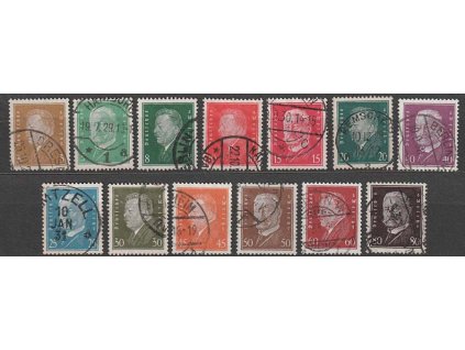 1928, 3-80Pf série, MiNr.410-22, razítkované