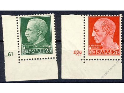 1929, 2 známky s DZ, **/* , rohové kusy