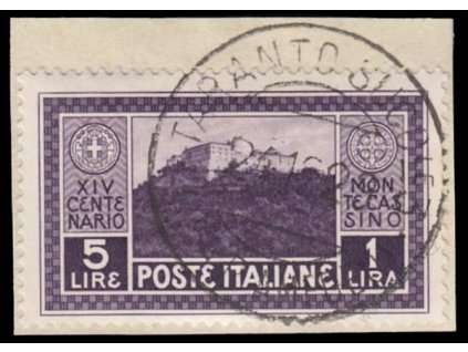 1929, 5L Monte Cassino, MiNr.323, výstřižek