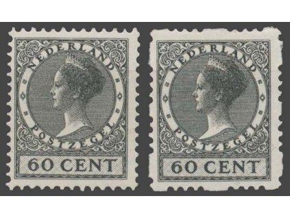 1929, 60C Vilemína, různá zoubkování, * po nálepce