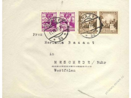1938, DR Graz 11.7., dopis se smíšenou frankaturou