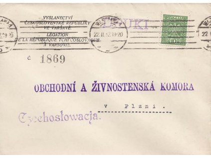 1932, DR Warszawa, dopis zasl. z čs. konzuátu do ČSR