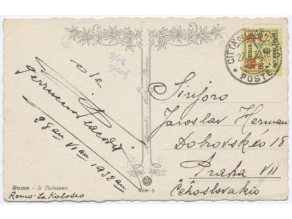 1932, DR Vaticano, pohlednice zasl. do Prahy