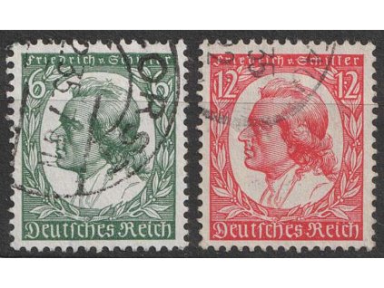 1934, 6-12Pf série, MiNr.554-55, razítkované