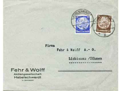 1934, DR Habelschwerdt, firemní dopis