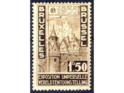 1934, 1.50Fr Brussel, MiNr.380, * po nálepce
