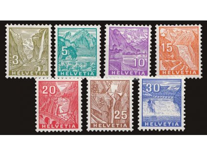 1934, 3-30C série, MiNr.270-76, * po nálepce, dv