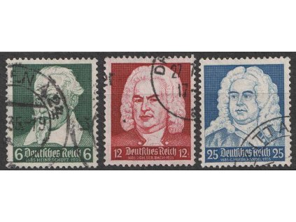 1935, 6-25Pf série, MiNr.573-75, razítkované