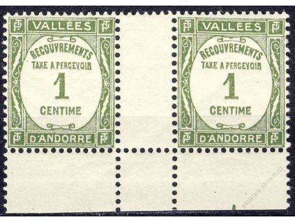 Francouzská, 1935, 1C doplatní, meziarší, **