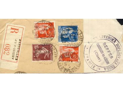 1936, Čs. doplňovací škola, výstřižek z R-dopisu