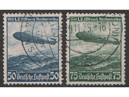 1936, 50-75 letecká série, MiNr.606-7, razítkované