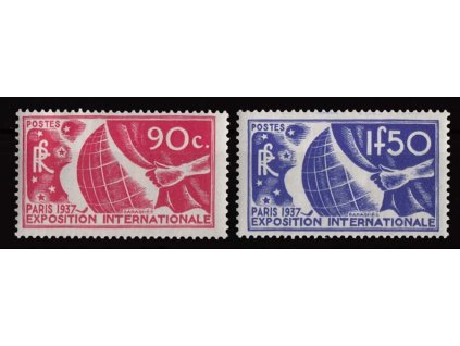 1936, 90C a 1.50Fr Světová výstava, MiNr.332,333, **