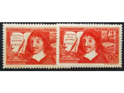1937, 90C Descartes, 2 kusy, typ I a II, **