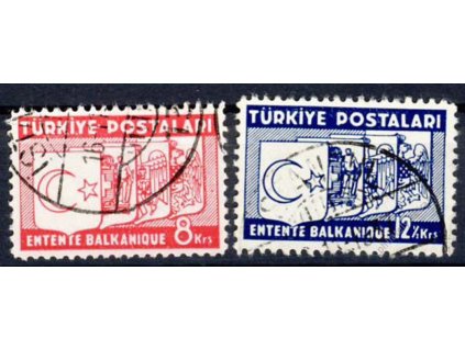 1937, 8-12 1/2K série, MiNr.1014-15, razítkované