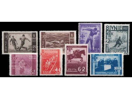 1937, 25B-10L série Sport, MiNr.528-35, * po nálepce, dv