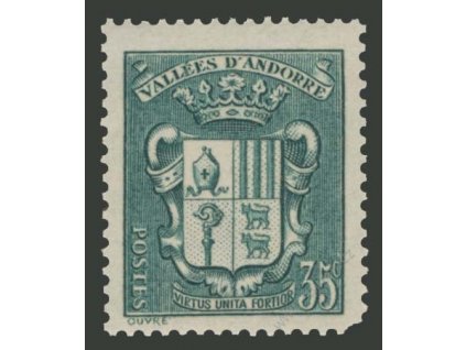 Francouzská, 1937, 35C Znak, MiNr.58, ** , roh vada