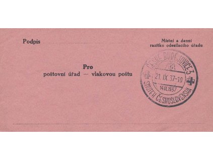 1937, České Budějovice, Smutek Československa, formulář