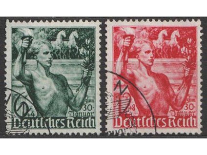 1938, 6-12Pf série, MiNr.660-61, razítkované