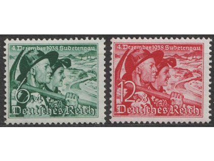 1938, 6-12Pf série, MiNr.684-85, * po nálepce