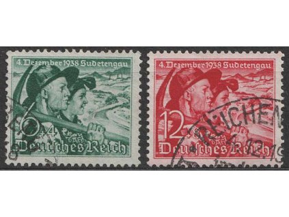 1938, 6-12Pf série, MiNr.684-85, razítkované