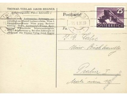1938, DR Wien, firemní karta