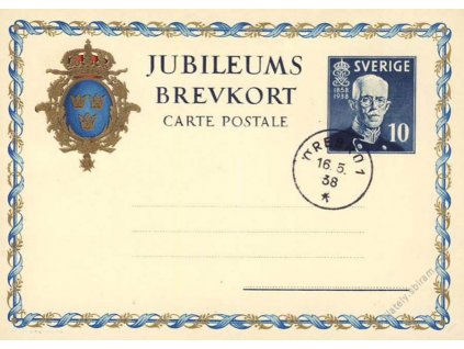 1938, Jubilejní dopisnice 10Öre MiNr.P59, neprošlé