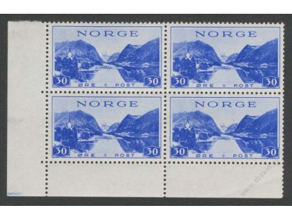 1938, 30Q Sunn-Fjord, roh. 4blok, MiNr.197, ** , lom v okraji
