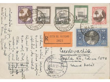 1938, DR Vaticano, R-pohlednice zasl. do Protektorátu, dv